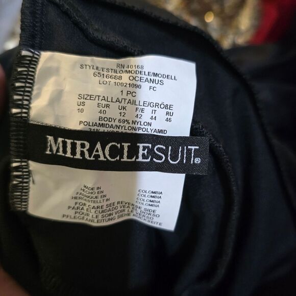 Miraclesuit Oceanus One Piece Swimsuit NWOT Size 10 Black - Picture 5 of 5